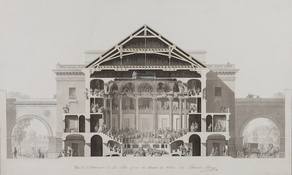 Bélanger, Projet pour la Comédie italienne, c. 1779, coll. Drawing Matter. Bélanger, Projet pour la Comédie italienne, c. 1779, coll. Drawing Matter.