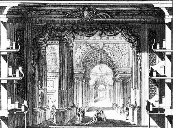 Jacques-Germain Soufflot, Coupe du théâtre de Lyon vers la scène, eau-forte de François De Neufforge, 1756, Paris. Bibliothèque nationale de France (Cl. Centre Ledoux). Jacques-Germain Soufflot, Coupe du théâtre de Lyon vers la scène, eau-forte de François De Neufforge, 1756, Paris. Bibliothèque nationale de France (Cl. Centre Ledoux).